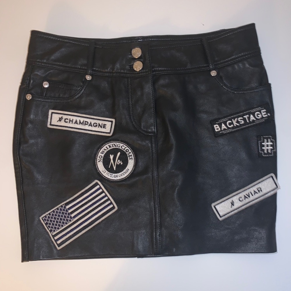 Nikkie Leather mini skirt Maddy | black